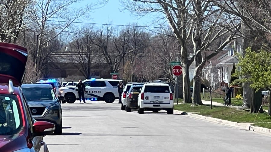 The scene of a shooting in Holland on April 13, 2024, that prompted a road closure due to possible explosives in the area.