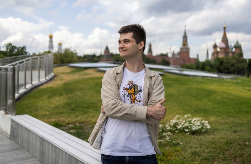 Public defender Yuri Mikhailov poses for a picture in Moscow