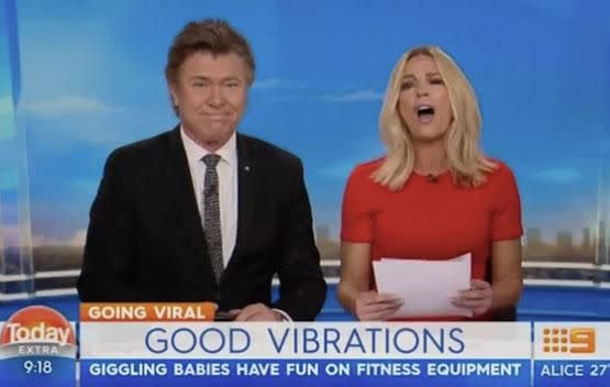 Television presenter Sonia Kruger raised eyebrows on Thursday morning, when she made a cheeky 'vibrator' comment while live on air. Source: Channel Nine