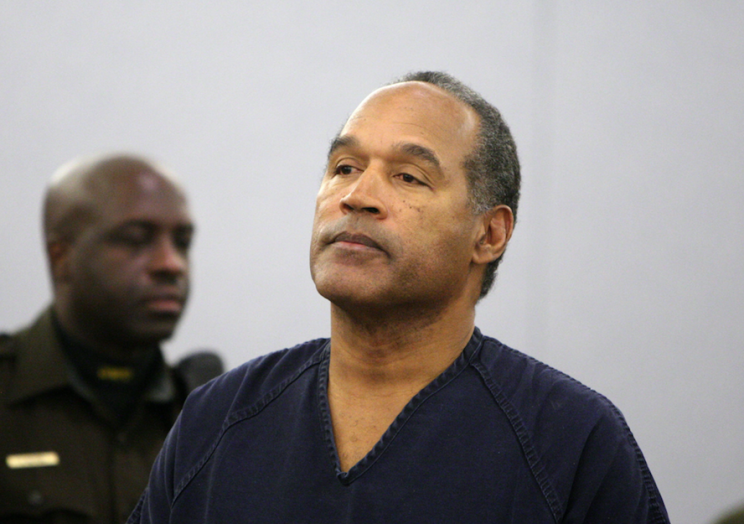 O.J. Simpson appears in court during his sentencing hearing at the Clark County Regional Justice Centre in Las Vegas