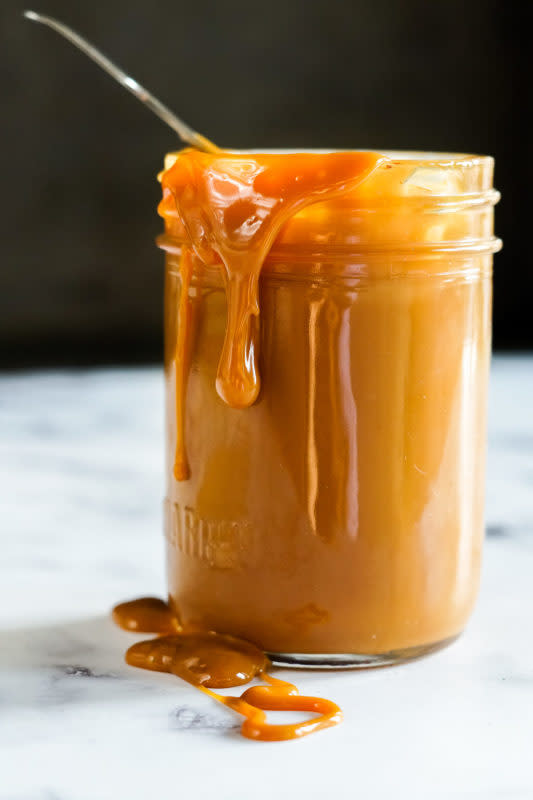 <p>Crave The Good</p><p>This decadent sweet treat is made with only one ingredient; how easy is that?</p><p><strong>Get the recipe: <a href="https://www.cravethegood.com/sous-vide-dulce-de-leche/" rel="nofollow noopener" target="_blank" data-ylk="slk:Sous Vide Dulce de Leche;elm:context_link;itc:0;sec:content-canvas" class="link ">Sous Vide Dulce de Leche</a></strong></p>