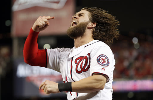 Saturday was two months to the day of Bryce Harper’s last home run. (AP)