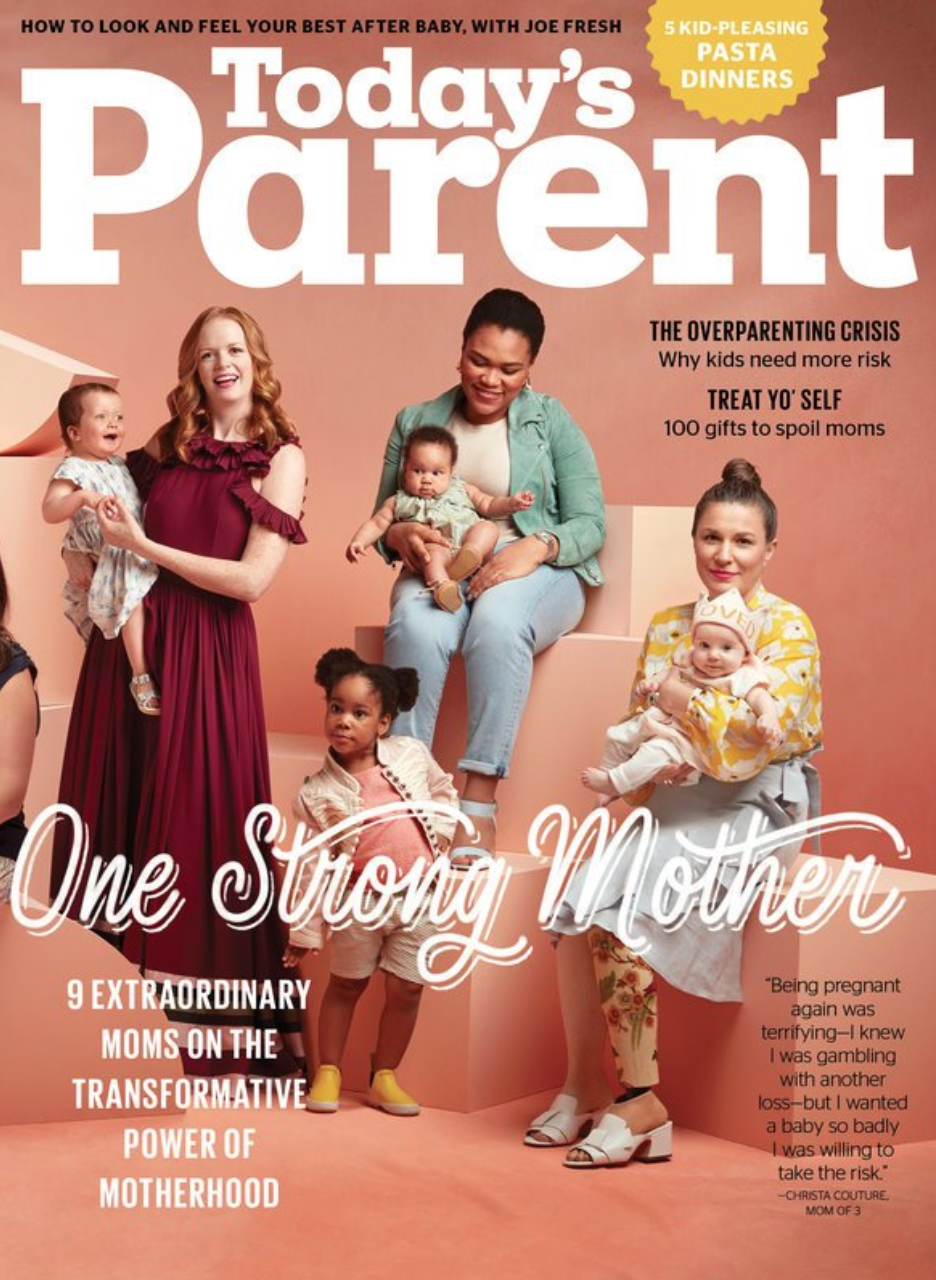 Christa Couture is featured on the recent issue of <em>Today’s Parent</em> magazine. (Photo: Via Twitter.)