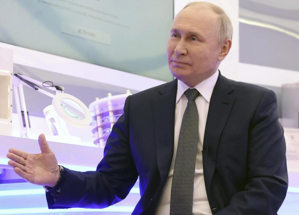 <strong>俄羅斯總統普亭14日受訪首度針對2024年美國總統大選表態，稱拜登連任對俄國更有利。（圖／美聯社）</strong>