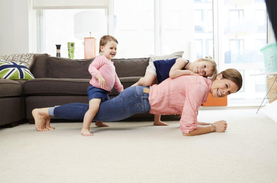 While playing with your kids: Do a plank.