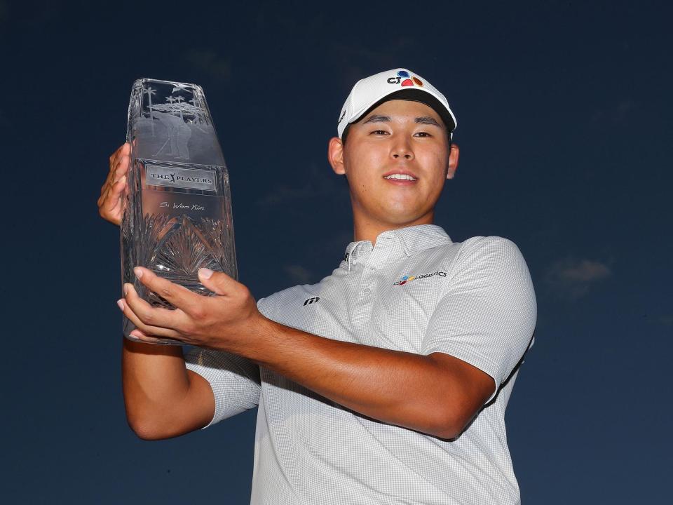 Si Woo Kim became the youngest-ever winner of the Players Championship: Getty