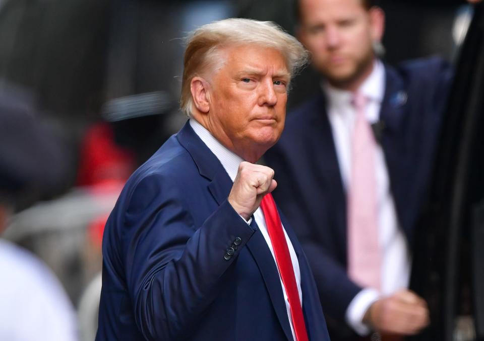 NEW YORK, NEW YORK - MAY 18: (EXCLUSIVE COVERAGE) Former U.S. President Donald Trump leaves Trump Tower in Manhattan on May 18, 2021 in New York City. (Photo by James Devaney/GC Images)