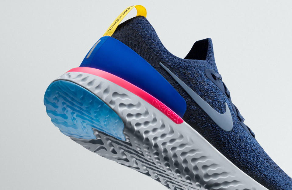 Close-up details of the new Nike Epic React Flyknit shoes (Photo: Courtesy of Nike)