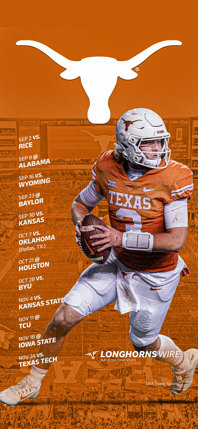 2023 Texas Longhorns Football Schedule Downloadable Smartphone Wallpaper
