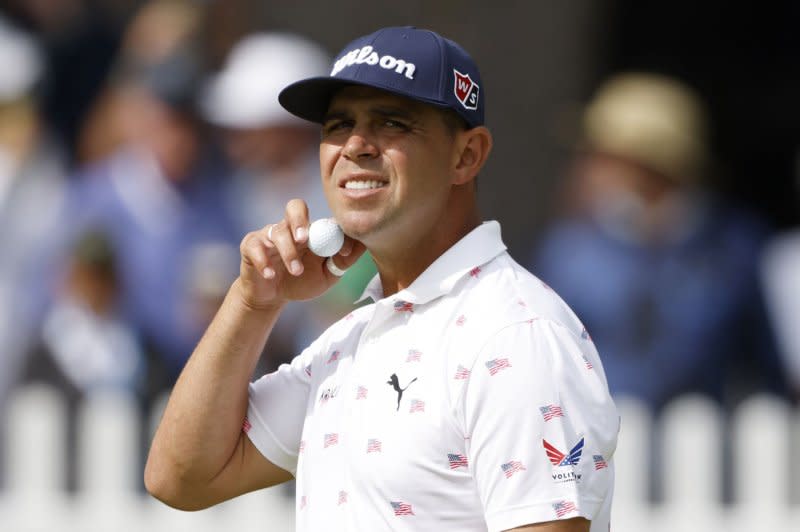 Gary Woodland tied for 14th earlier this year at the Masters, his best finish at the tournament. File Photo by John Angelillo/UPI