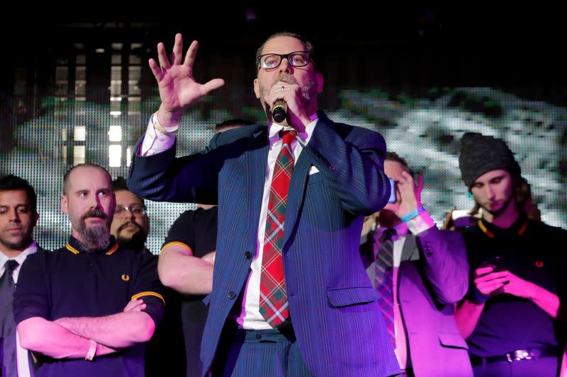 FILE PHOTO: Vice magazine co-founder Gavin McInnes speaks during "A Night for Freedom" event in Manhattan, New York