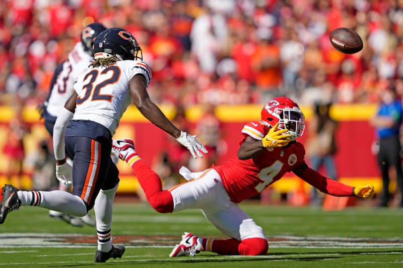 Wide receiver Rashee Rice (R) and the Kansas City Chiefs will face the Los Angeles Chargers at 4:25 p.m. EDT Sunday in Kansas City, Mo. File Photo by Jon Robichaud/UPI