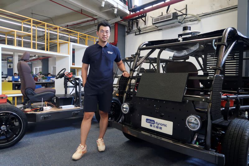 David Chang, CEO and founder of Whale Dynamic, poses for a picture at the company's office in Shenzhen, Guangdong