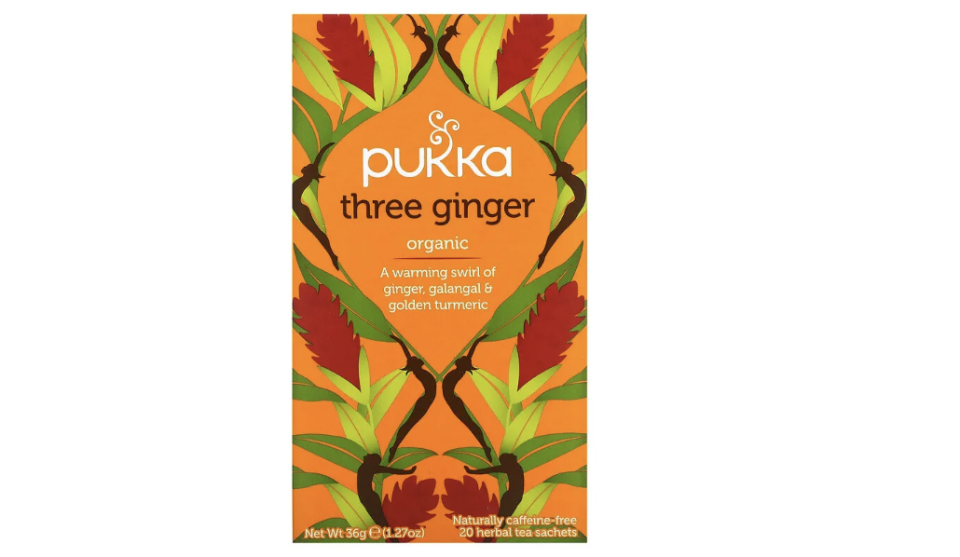 Three Ginger, Caffeine-Free, 20 Sachets. PHOTO: Pukka