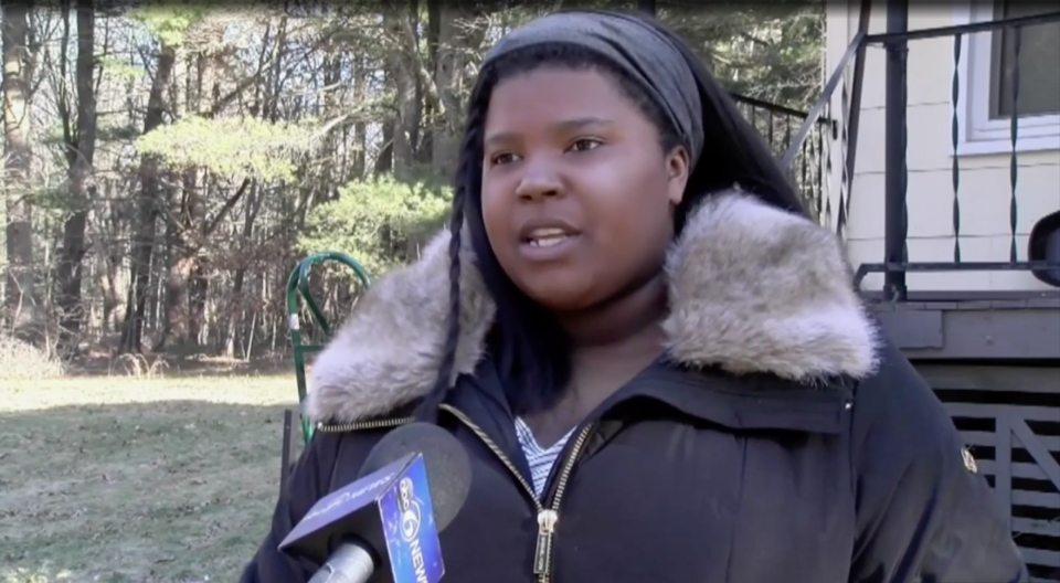 Bridgewater State University student Elisabeth Philippe received a racist Tinder message from another student. Now the police and the university are investigating. (Image: WHDH)