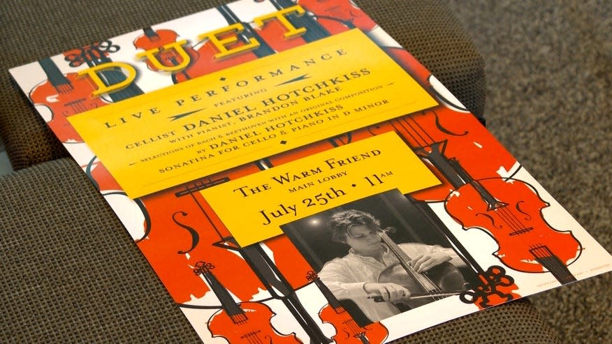 A flyer for one of Daniel Hotchkiss' concerts.
