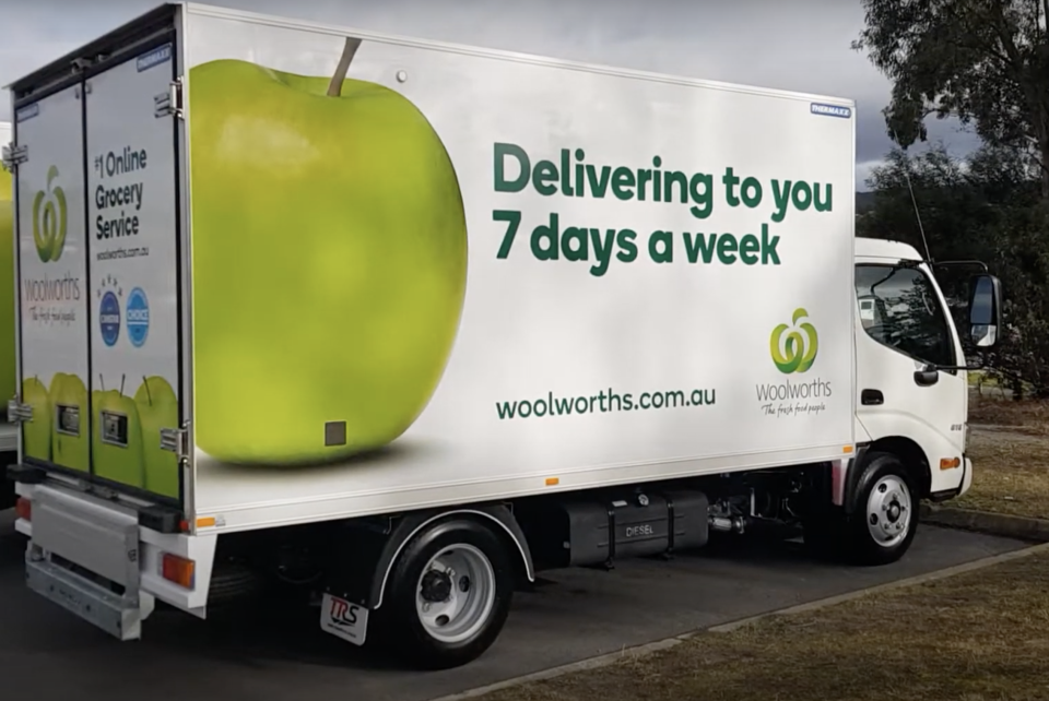 Woolworths delivery truck.