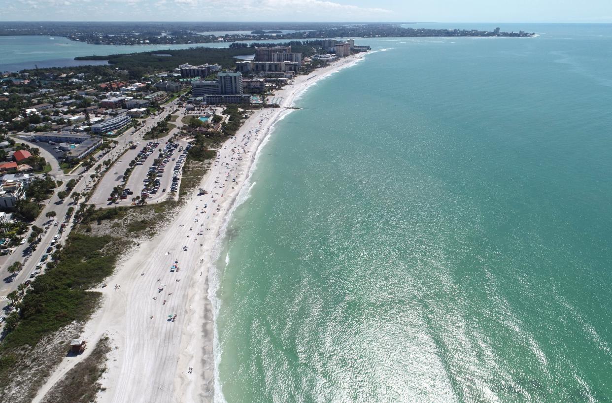 Lido Beach in Sarasota, Florida. The no swim advisory for a section of Lido Beach known as Lido Casino Beach was lifted Friday.