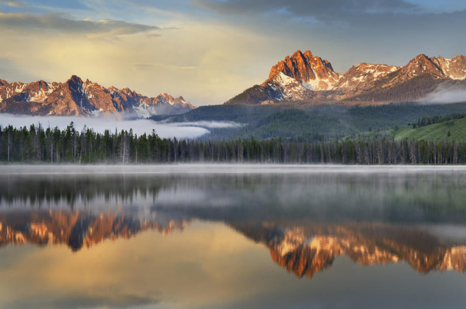 Mountains over Redfish Lake, Idaho.