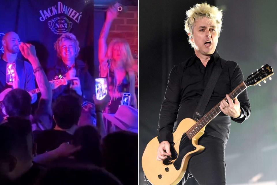 Green Day/Instagram; Tim Mosenfelder/WireImage Billy Joe Armstrong of Green Day surprises a cover band in London