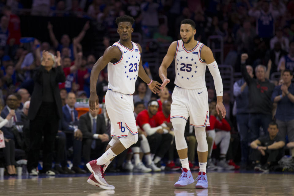 Jimmy Butler and Ben Simmons will face each other as opponents this season. (Getty Images)