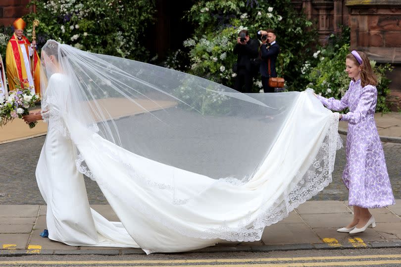 The Prince of Wales (centre left) leaves Chester Cathedral after the wedding of Olivia Henson and Hugh Grosvenor, the Duke of Westminster -Credit:PA