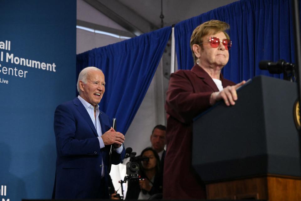 Joe Biden and Elton John