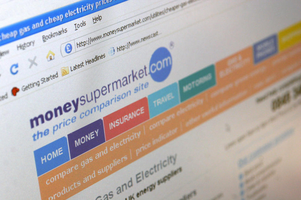 The moneysupermarket.com website. (Photo by: Newscast/Universal Images Group via Getty Images)