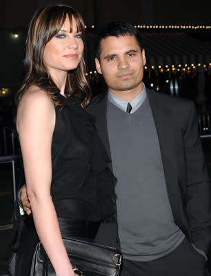 Michael Pena and guest at the Los Angeles premiere of Paramount Pictures' Shooter