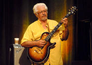 <p>Larry Coryell was a pioneering jazz guitarist known as the “Godfather of Fusion.” He died Feb. 19 of heart failure at the age of 73.<br> (Photo: Paul Warner/Getty Images) </p>