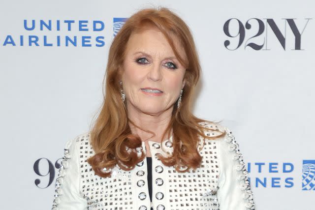 <p>Michael Loccisano/Getty Images</p> Sarah Ferguson, Duchess of York poses at In Conversation With Samantha Barry at The 92nd Street Y, New York