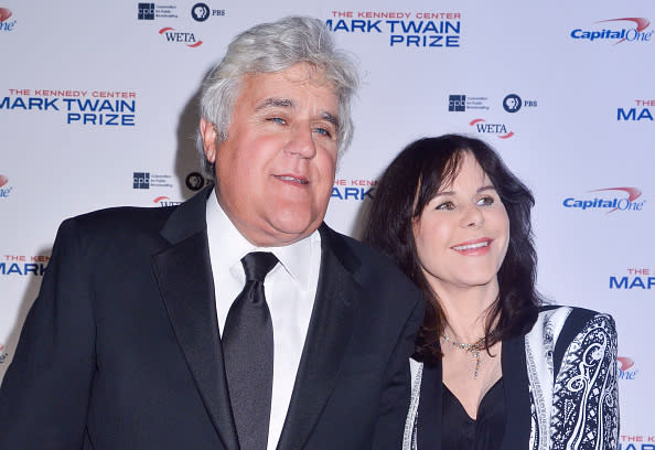 WASHINGTON, DC – OCTOBER 19: Jay Leno and Mavis Leno walks the red carpet during the 2014 Kennedy Center’s Mark Twain Prize For Americacn Humor at The John F. Kennedy Center for the Performing Arts on October 19, 2014 in Washington, DC. (Photo by Kris Connor/Getty Images)