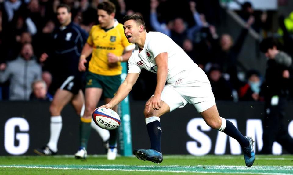 England v Australia, Twickenham 3 Dec 2016 Ben Youngs of England scores a try