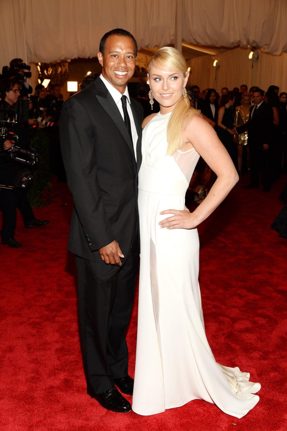 Tiger Woods and Lindsey Vonn attend the 2013 Met Gala.