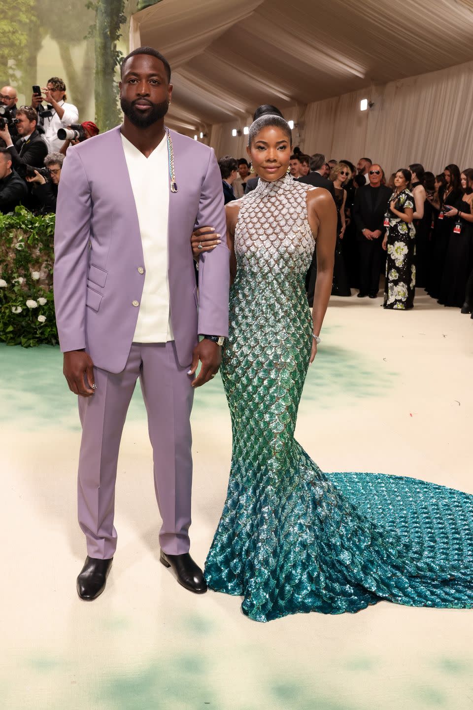new york, new york may 06 l r dwyane wade and gabrielle union attend the 2024 met gala celebrating sleeping beauties reawakening fashion at the metropolitan museum of art on may 06, 2024 in new york city photo by john shearerwireimage