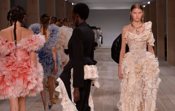 Alexander McQueen Spring/Summer 2020 show finale. Credit: Chris Moore/Catwalking.com