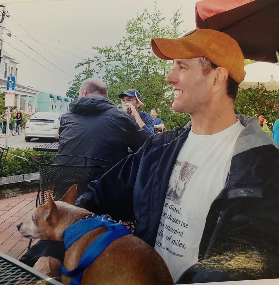 Greig with his dog, Wolfgang, who was hit by a car in 2013. (Courtesy of Steve Greig)