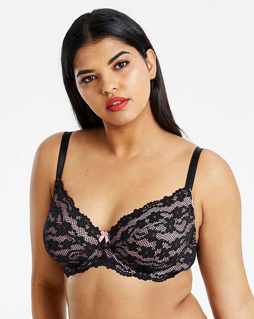 Dorina Plus Size Maureen lace underwire bra in purple