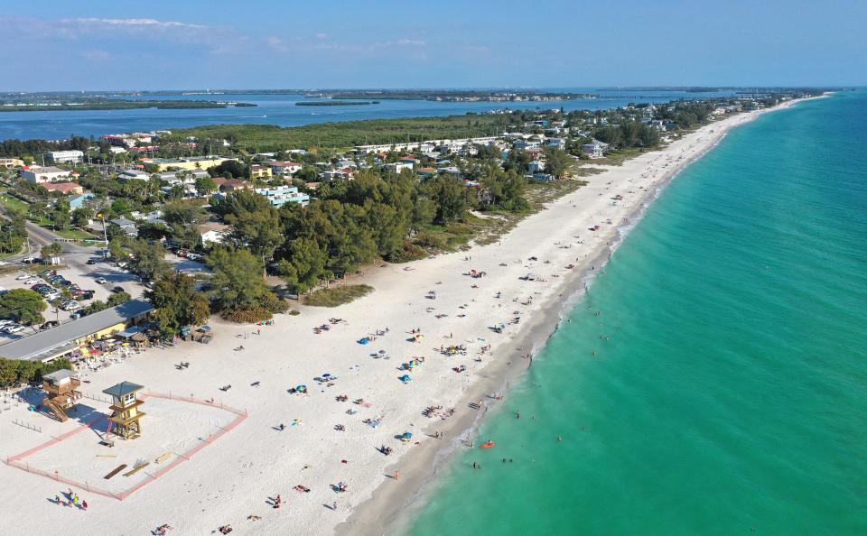 Manatee County includes Anna Maria Island with Manatee Public Beach and the Anna Maria Island Beach Cafe, seen here in March 2020.