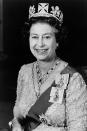 <p> This necklace is part of the Greville jewelry collection, and the Queen favored it in her early years as monarch. The necklace is apparently quite heavy, so she had it shortened, and then eventually stopped wearing it. </p>