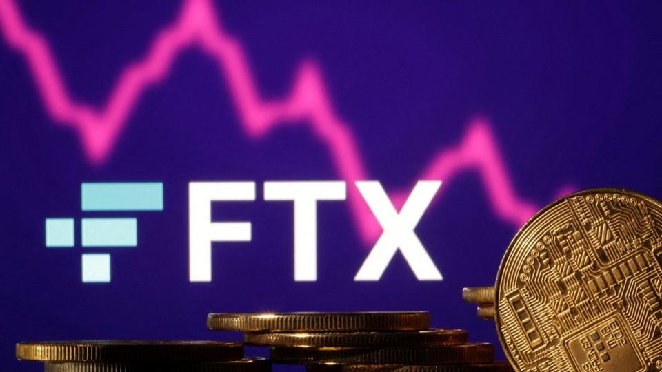 FTX logo cryptocurrency declining stock