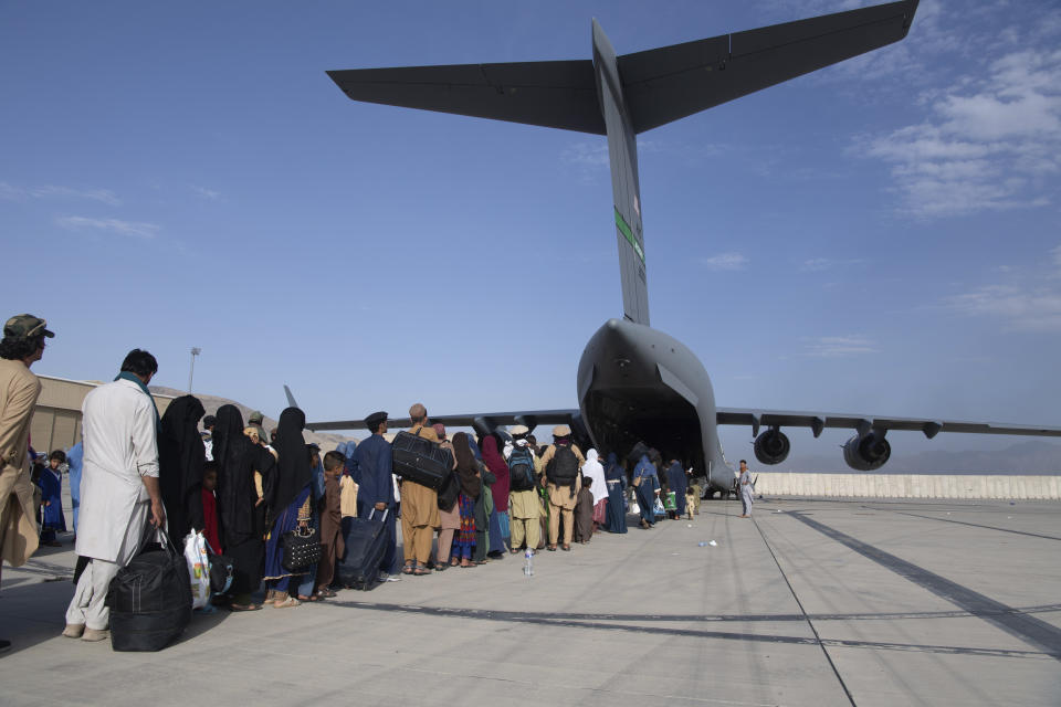 People being evacuated from Afghanistan