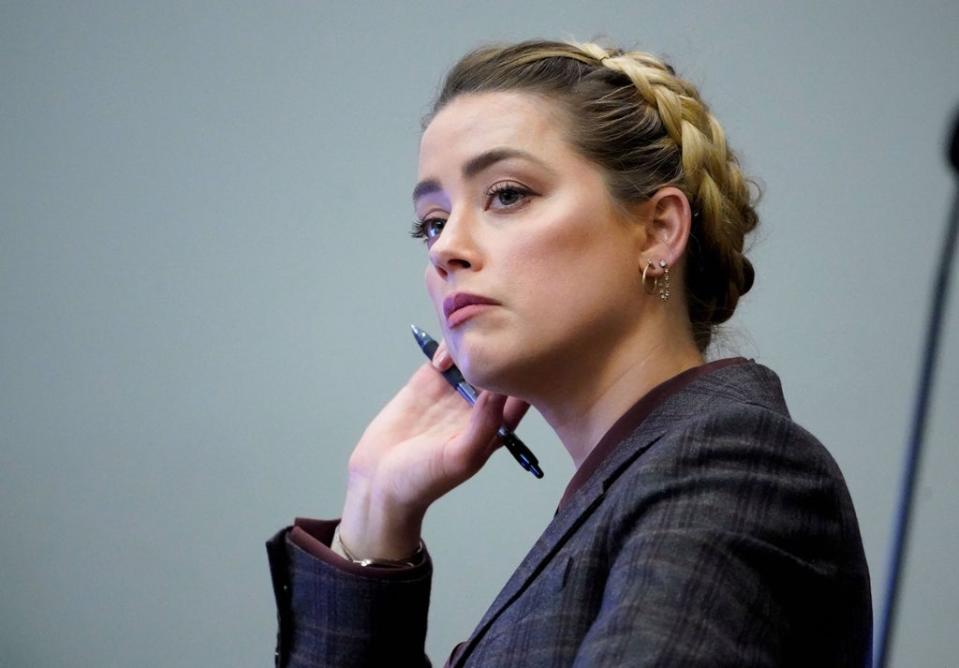 Amber Heard in court during the defamation trial brought by her ex-husband Johnny Depp (POOL/AFP via Getty Images)