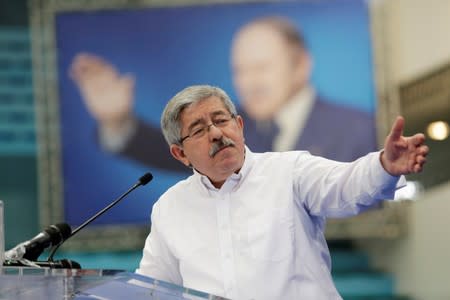 FILE PHOTO: Ahmed Ouyahia, leader of Rally for National Democracy (RND), gives a speech during a parliamentary election campaign in Algiers