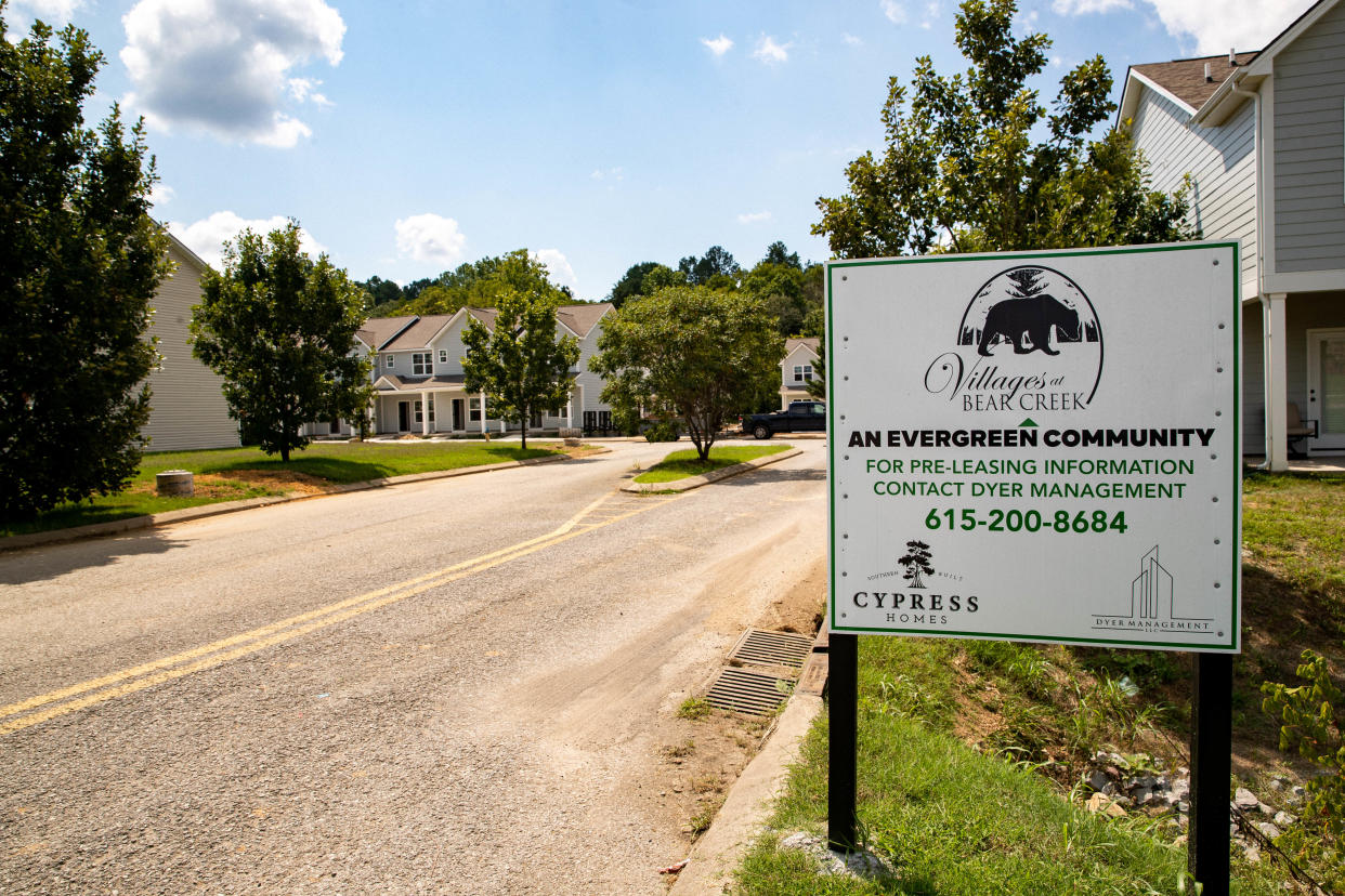 A subdivision located on Bear Creek Pike which contains homes of various states of new construction to having tenants housed in Columbia, Tenn. on Aug. 19, 2022