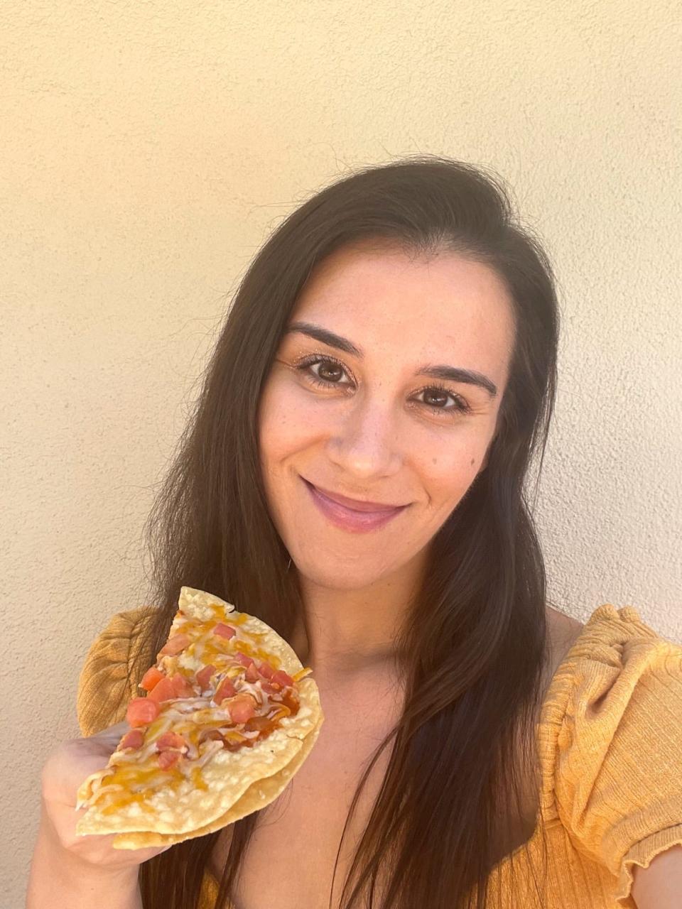 Anneta with Taco Bell's Mexican Pizza