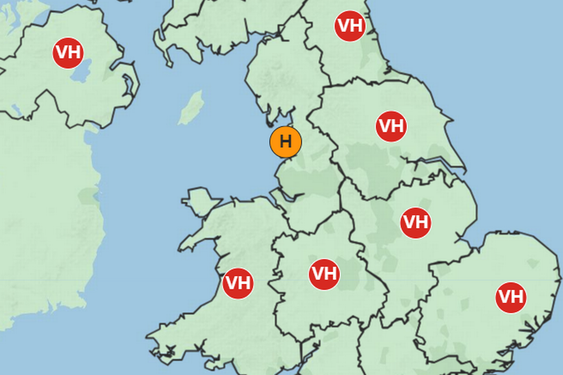 Met Office pollen maps are predicting a 'very high' pollen count across Yorkshire on Saturday, June 29