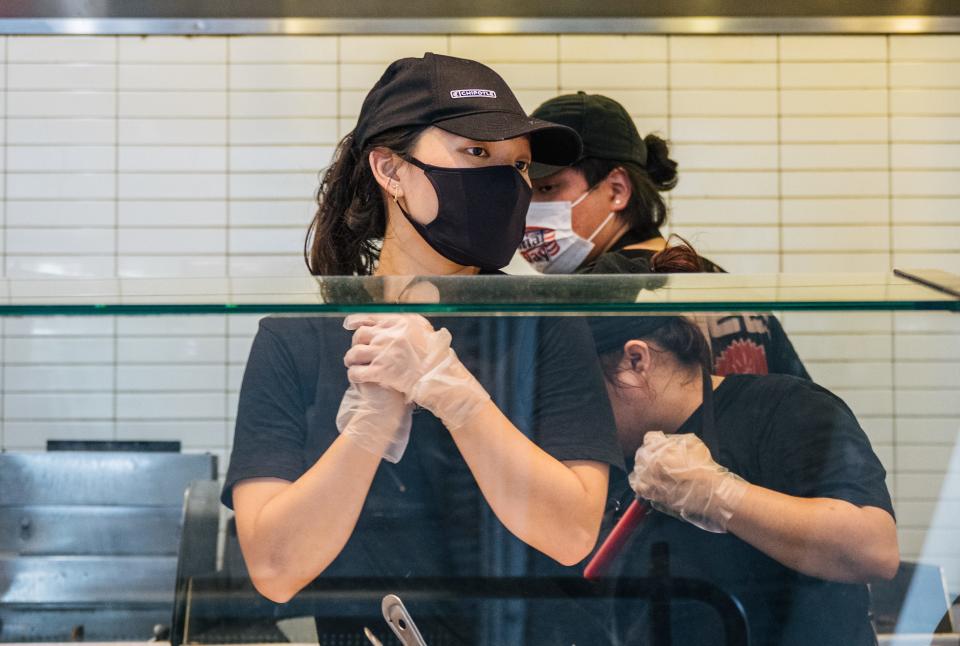 Chipotle worker mask