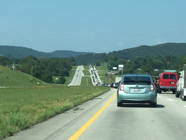 Traffic after a solar eclipse.