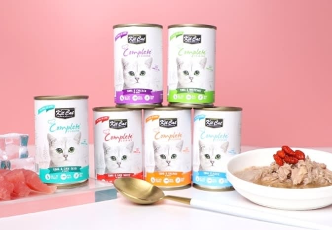 【Kitcat】多口味貓咪主食湯罐150g，特價88元。限時買一送一，滿6件即出貨。（圖取自Yahoo奇摩購物中心）
